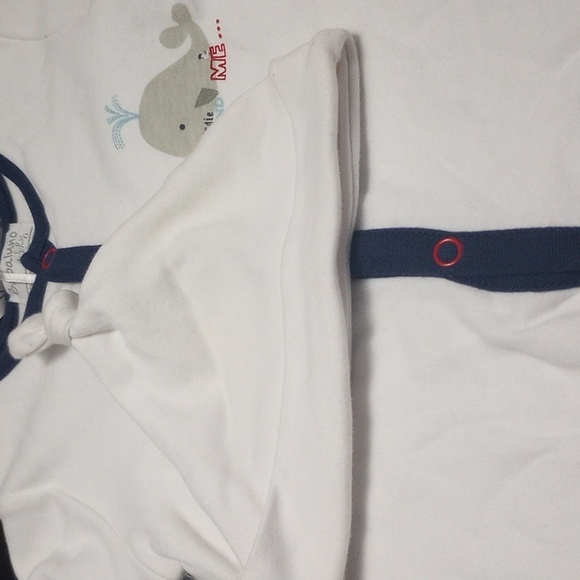 NWT Babaluno baby boys 3-6m button up footie set with beanie - Picture 4 of 10